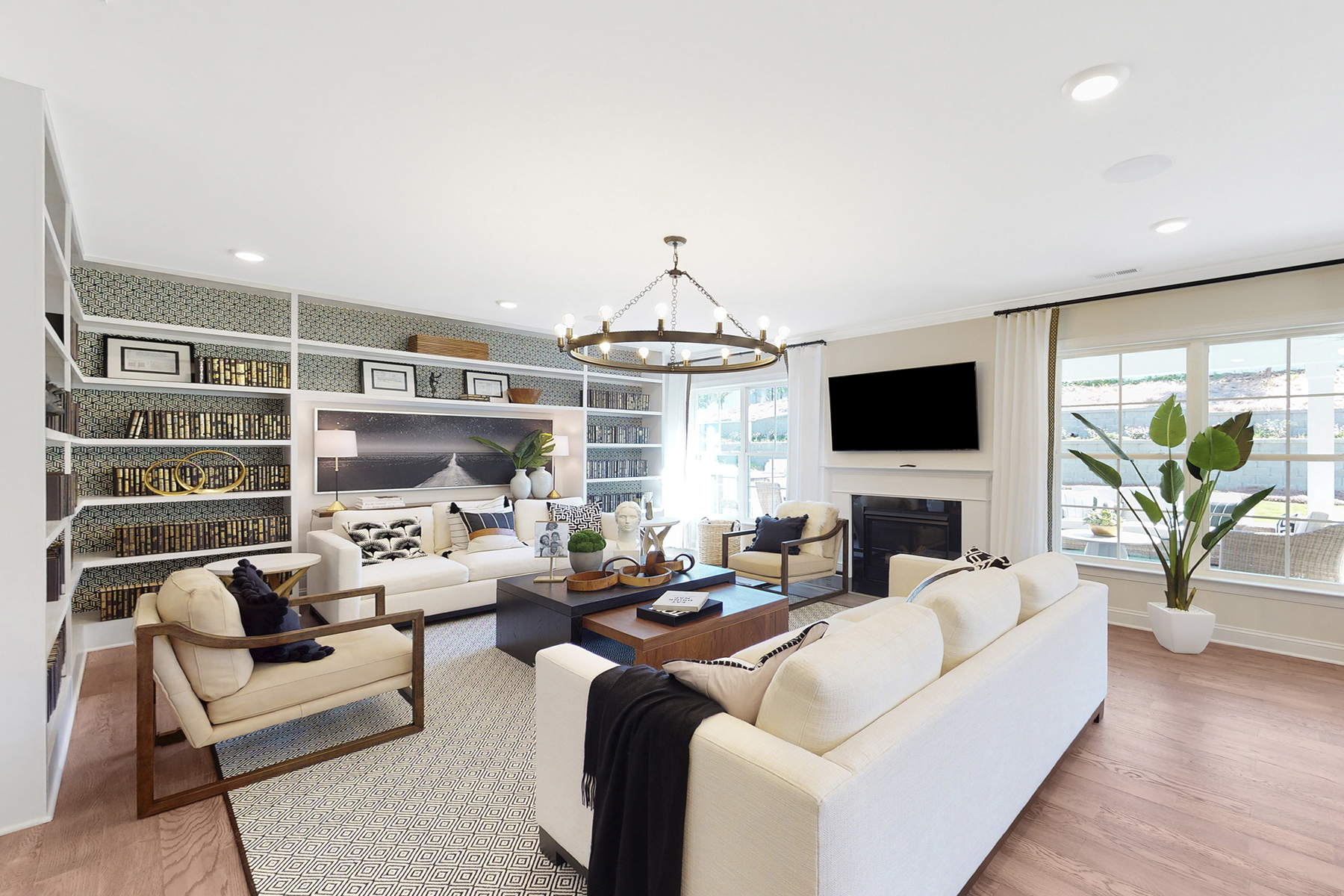 Modern Living Room Design With Houseplant